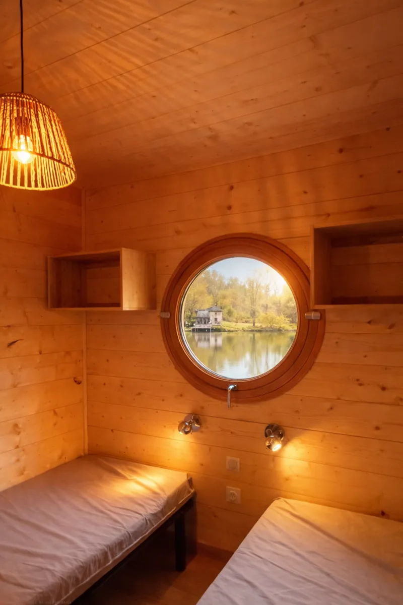 New 2026 ! Cabane Aqualodge Nature© Premium, Climatisation, Tv, 2 Sdb, Terrasse 40 M² Sur L'eau