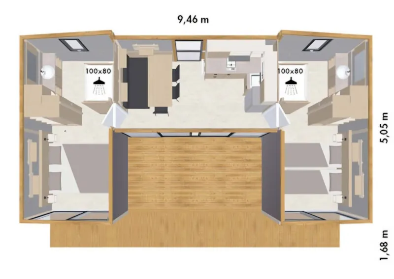 Chalet Premium 2 Chambres 2 Salles De Bains Face A L'etang