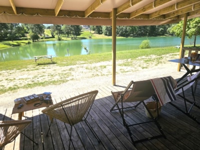 Premium mobile home facing the pond