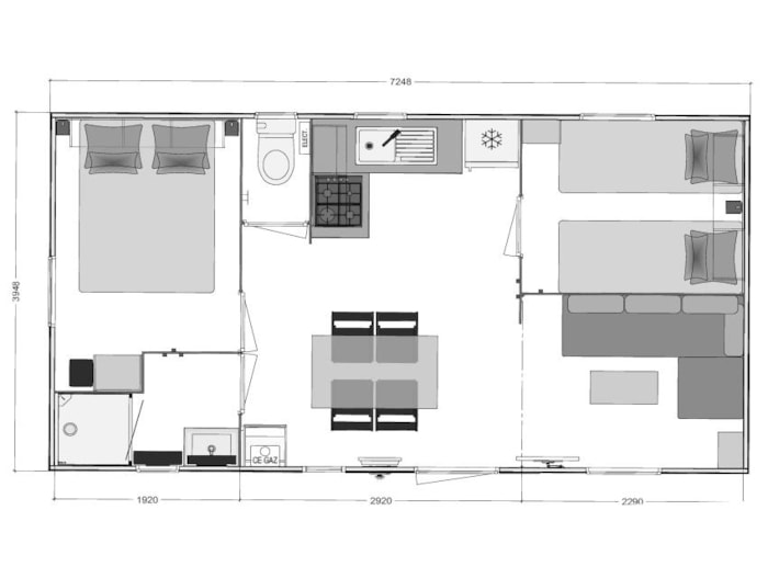 Mobil-Home Bermudes - 2 Chambres - Tv - 27M²