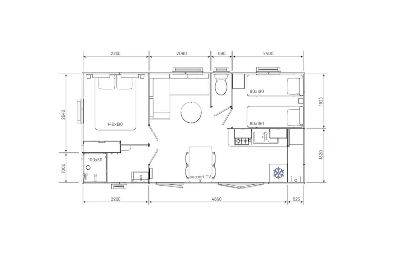 Mobil-Home Confort - 2 Chambres -Tv - 29M²