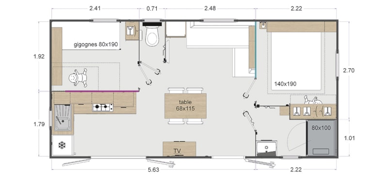 Hytte i La Douze – Mobil-home Rapidhome - 2 chambres - 29.5m² 4 Pers. – photo 6