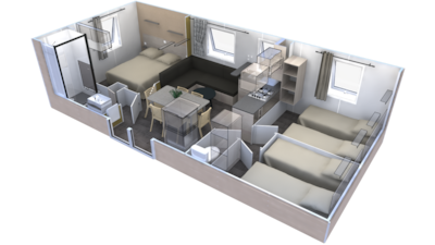 Comfort Mobile Home - 3 bedrooms - Air conditioning - TV - 33m²