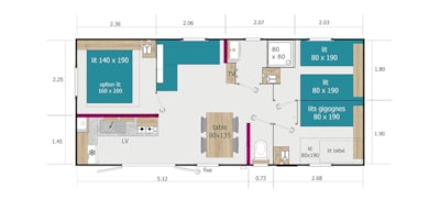Premium mobile home - 3 bedrooms - Air conditioning - Dishwasher - TV - 32m² — 9