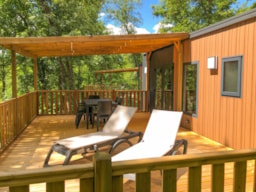 Accommodation - Cottage Dordogne: 3 Bedrooms - Air Conditioning - Dishwasher - Tv - 160Cm Bed - Xl Terrace - Camping de la Pélonie