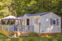 Mietunterkunft - Mobil Beynac Premium 2 Schlafzimmer, Klimaanlage, Geschirrspüler Tv 160Cm Bett - Camping de la Pélonie