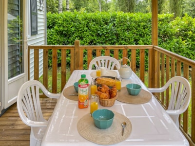 Comfort Mobile Home - 2 bedrooms - TV - Semi-covered wooden deck - 315 sq ft — 3