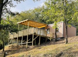Location - Cottage Milandes-3Chs-2Sdb-2Wc-Clim-L.Vaisselle-Tv-Lit160cm-Terrasse Xl - Camping de la Pélonie