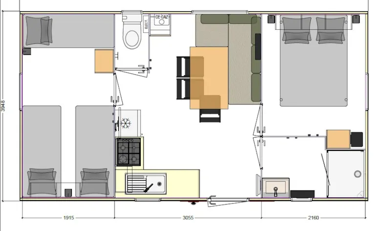 **** Mobilhome Privilège Vénézia 2 Chambres - Animaux Interdits (Samedi/Mercredi)
