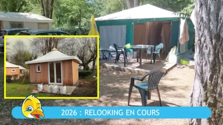 Accommodation - Canvas Bungalow - CAMPING Paradis Le Rocher DE LA Granelle