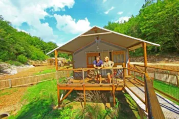 Mietunterkunft - La Palanca (La Passerelle) ) - Überdachte Terrasse (Mit Sanitäranlagen) - Domaine Périgord Vacances