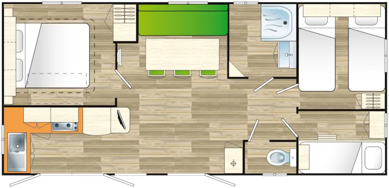 Mobilhome Résidentiel 3 Chambres 32M²