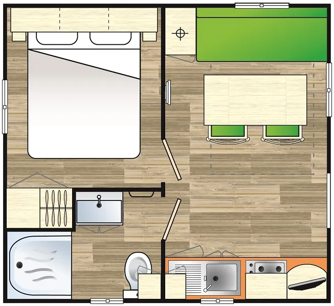 Mobilhome 1 Chambre 15M²