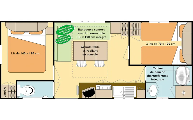 Mobilhome Résidentiel 2 Chambres - 28M2 - 4/5 Pers