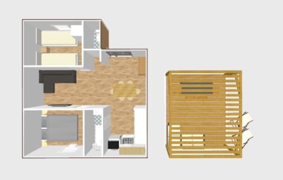 Chalet Prestige 2 Bedrooms - 1 Bathroom - 36m²