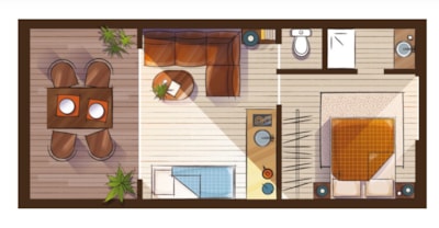 La Toue Cabanée 25m² - 2 Bedrooms and 1 Bathroom