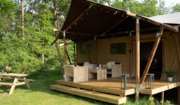 Location - Tente Safari Prestige Plus 6Pers 3Ch 1Sdb 49M² - Camping Sunêlia, La Presqu'île****