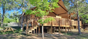 Mietunterkunft - Tente Wood Prestige Plus 5 Personen 2Schlafzimmer 1Badezimmer 38M² - Camping Sunêlia, La Presqu'île****