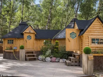 Mietunterkunft - Hütte Finland Mit Nordischem Bad - Dusche Und Wc - Camping-Caravaneige l'Iscle de Prelles