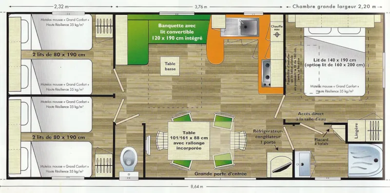 Mobil Home Super Cordelia - 3 Chambres - 32M2