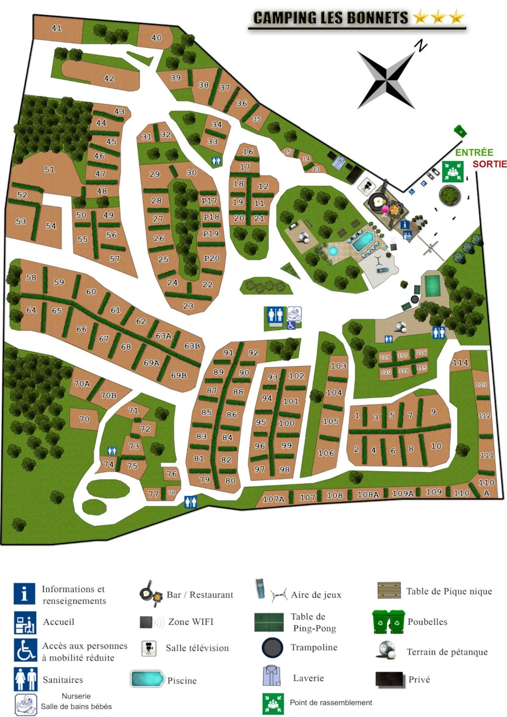 Emplacement - Emplacement Camping - Camping Les Bonnets