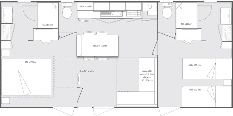 Mobil Home Ciela Prestige Spa - 2 Chambres Dont 1 Suite Parentale - Draps, Serviettes Et Barbecue