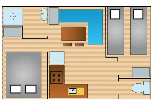 Huuraccommodatie(s) - Stacaravan Venus 25M² - image n°3 - CAMPING LE MAS DU SARTRE