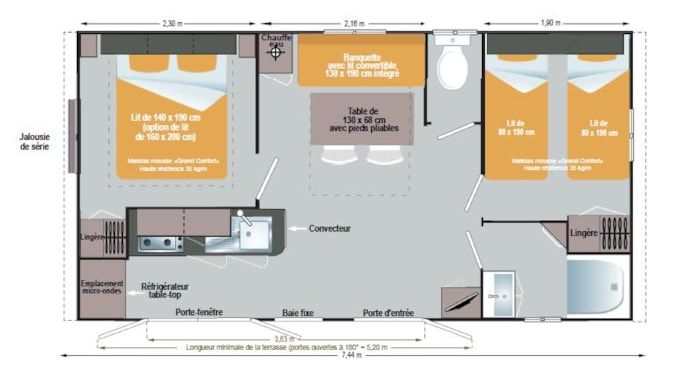 Mobil Home Océania - 28M² - 2 Chambres Avec Terrasse