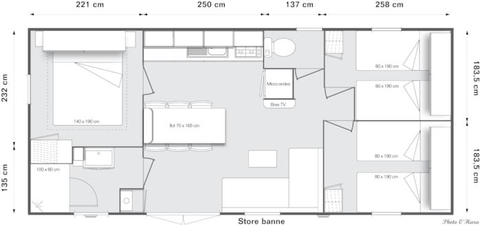 Mobil Home Saint François - 32M² - 3 Chambres Avec Terrasse