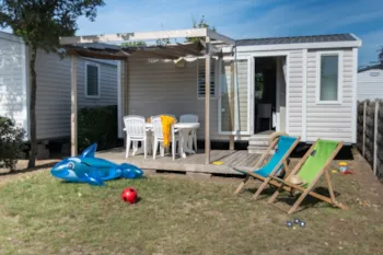 Mietunterkunft - Mini Mobilhome Tv - 23M² - 2 Schlafzimmer - Clico Chic - Camping Les Chouans