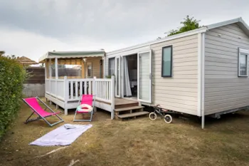 Mietunterkunft - Mobilheim Grand Confort 31M2 / 3 Zimmer - Halbüberdachte Terrasse - Camping La Prairie ****