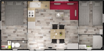 Mobile home Grand Confort 30m² / 2 bedrooms - Half-covered terrace — 7