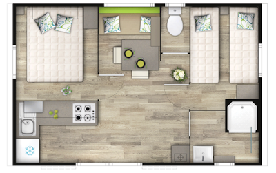 Mobile home Grand Confort 24 m² / 2 bedrooms - Half-covered terrace — 7