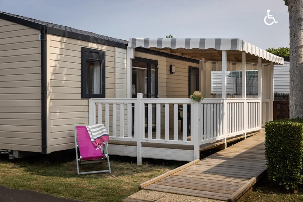 Location - Mobil-Home Grand Confort 30 M²/ 2 Chambres Pmr- Terrasse Couverte - Camping La Prairie ****