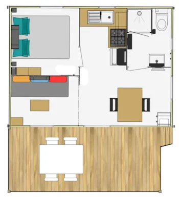 Mietunterkunft - Mobil Home Moon 22M² - Capfun - Camping les Huttes