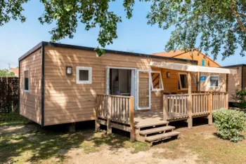 Mietunterkunft - Mobilheim Premium Exclusive | 36M² | Klimaanlage + Tv | 3 Schlafzimmer |Hochterrasse - - Camping Marvilla Parks - La Palmeraie