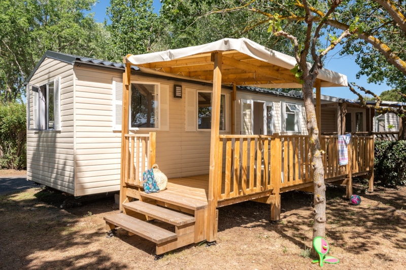 Mobilheim Comfort 24m² - 2 Schlafzimmer - Klimaanlage -  überdachte Terrasse -