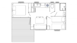 Huuraccommodatie(s) - Comfort Xl 26M² - 2 Bedrooms - Air Conditionning - Homair-Marvilla - Camping La Presqu'Ile