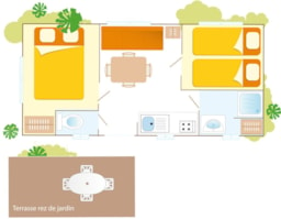 Huuraccommodatie(s) - Classic 18M² - 2 Bedrooms - Air Conditionning - Homair-Marvilla - Camping La Presqu'Ile