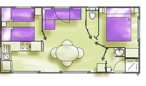 Mobil-Home (2 Chambres) Avec Terrasse Couverte