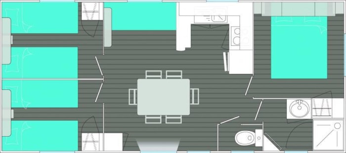 Mobil-Home (3 Chambres) Avec Terrasse Couverte