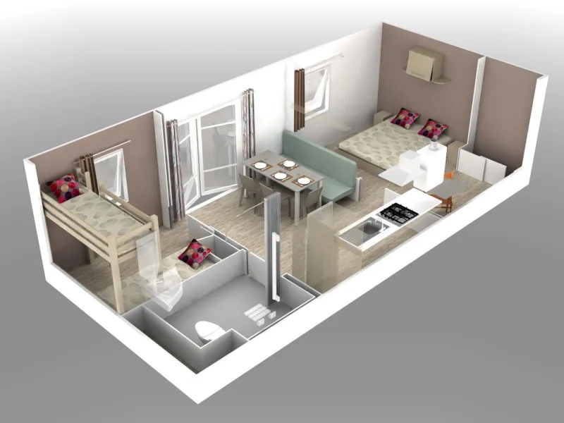 Mobil-Home Pour Personnes À Mobilité Réduite (2 Chambres)