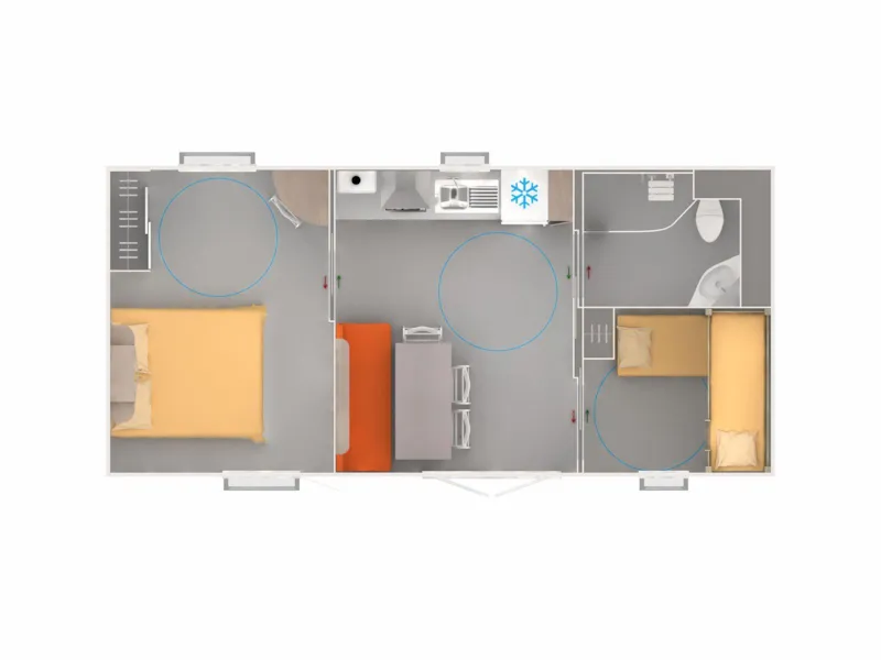 Mobil-Home Pour Personnes À Mobilité Réduite (2 Chambres)