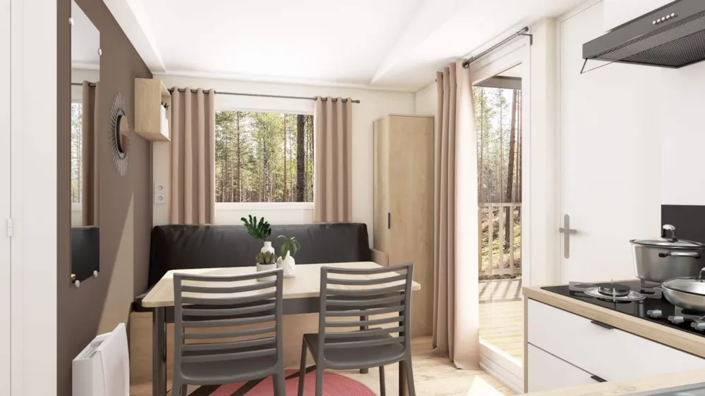 Location - Mobil-Home Prestige (2 Chambres) Avec Lave-Vaisselle, Clim Et Terrasse Couverte - Camping Le Champ Neuf