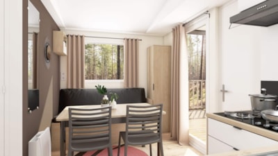 Prestige mobile home (2 bedrooms) with dishwasher, air conditioning and covered terrace