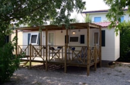 Mietunterkunft - Maxicaravan Ibiza (8M X 3M) Klimaanlage - Camping La Rocca