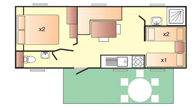 Maxicaravan Rocca (8M X 3M) Avec Climatisation