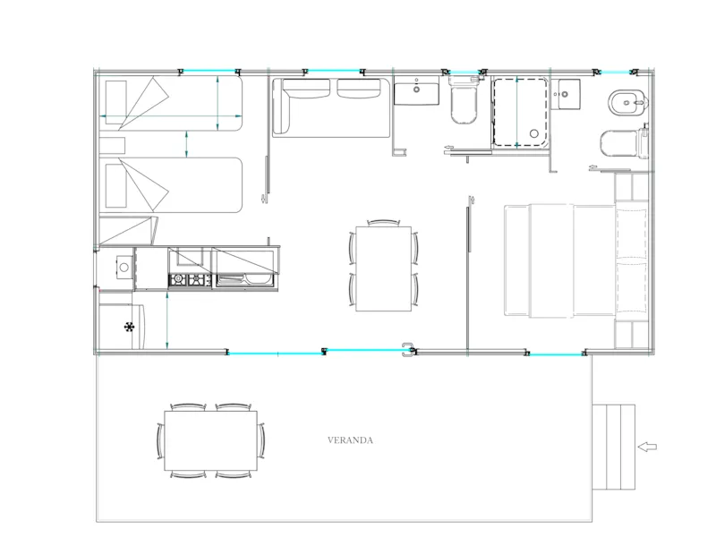 Maxicaravan Golfo (7.7M X 4 M) Avec Climatisation