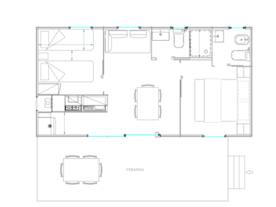 Maxicaravan Golfo (7.7m x 4 m) with a.c. — 7