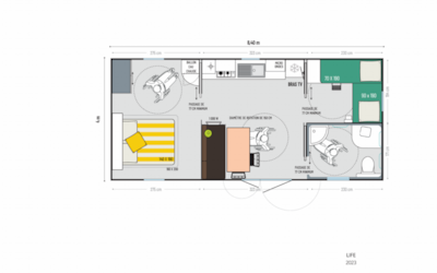Sunêlia Confort adapted to the people with reduced mobility 32m² 2 bedrooms — 4